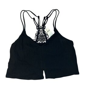 NEW Aerie Women’s Black Bralette with Lace Detail Adjustable Straps Size Small